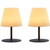 Packung mit 2 kabellosen Tischlampen  LUMISKY  TWINS  H16 cm  grau
