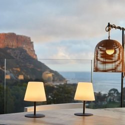 Packung mit 2 kabellosen Tischlampen  LUMISKY  TWINS  H16 cm  grau