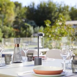 Lampe de table sans fil - LUMISKY - ROBY - Touch en aluminium - Gris f