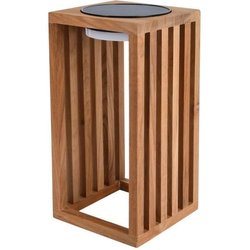 Lanterne solaire décorative - LUMISKY - CHENNAI - H30 cm - En bois tec