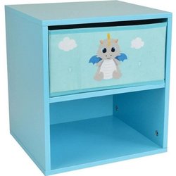 LEON THE DRAGON Nachttisch mit Schublade ± 36 x 33 x 30 cm für Kinder