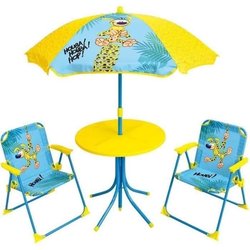 MARSUPILAMI Tuinmeubilair voor kinderen inclusief 1 tafel, 2 klapstoel