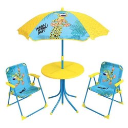 MARSUPILAMI Mobiliario de jardín para niños que incluye 1 mesa, 2 sill