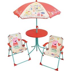 FUN HOUSE Peppa Pig Mobili da giardino - 1 tavolo H.46xø46cm, 2 sedie 