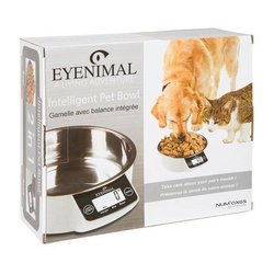 Comedero para mascotas KERBL EYENIMAL - Báscula integrada - 1 L - Blan