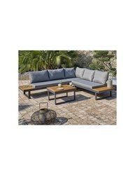Salon bas de jardin - Aluminium - DCB GARDEN - 5 places - Gris anthrac