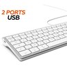 MOBILITY LAB ML304304 - Wired Touch Design Keyboard with 2 USB for Mac