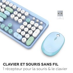 Combo tastiera + mouse wireless - MOBILITY LAB - Colore puro - Blu - D