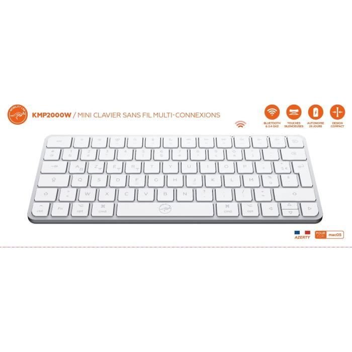 Mini teclado - Teclas planas - MOBILITY LAB - KMP2000W - AZERTY - FR -