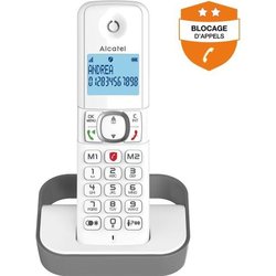 Teléfono inalámbrico fijo - ALCATEL - F860 solo gris - Bloqueo de llam