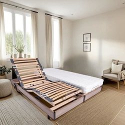 Ensemble relaxation matelas + sommiers électriques 2x80x200 - Mousse -