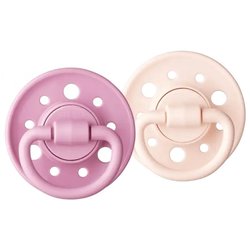 Dodie Gaia Pacifier +0m Round Rubber Pink - Pack of 2