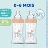 Set van 3 Dodie Anti -Color Biberons Sensation+ - Glas - 270 ml - 0-6 