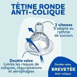 Set mit 4 runden DODIE Initiation-Schnullern  Durchflussrate 4