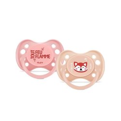 Chupetes anatómicos Duo - DODIE - EDL A103 - +6 meses - Panda rojo
