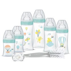 Kit de parto Dodie - 6 biberones anticólicos, tetinas planas, 1 chupet