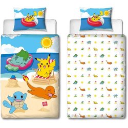 Beddengoedset - POKEMON - Pikachu op het strand - Microvezel - 1 dekbe