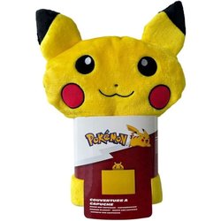 Coperta con cappuccio 3D - POKEMON - Pikachu - 120 x 150 cm - Ultra mo