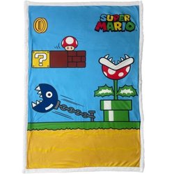 Sherpa deken - MARIO BROS - Vintage - 100 x 150 cm