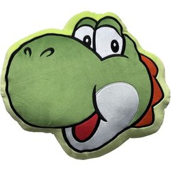 Cuscino 3D - MARIO BROS - Yoshi Face - Microfibra - 40 cm