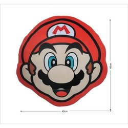 Cuscino 3D - MARIO BROS - Mario Face - Microfibra - 40 cm