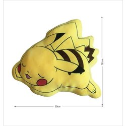 Cojín 3D Premium - POKEMON - Pikachu tumbado - Microfibra - 50 cm