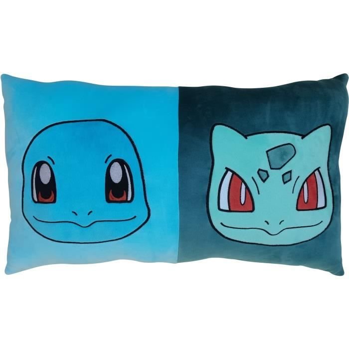 Dubbelzijdig kussen - Vierkant - POKEMON - Pikachu en Starter - Microv