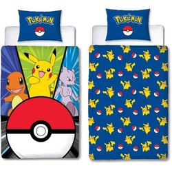 Juego de cama - POKEMON - Pikachu y Poké-ball - Microfibra - 1 funda n