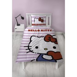 Omkeerbaar beddengoedset - HELLO KITTY - Microvezel - 1 dekbedovertrek
