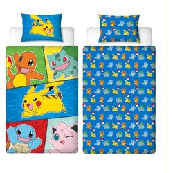 Set letto - POKEMON - Pikachu e Starter 1G V - Microfibra - 1 copripiu