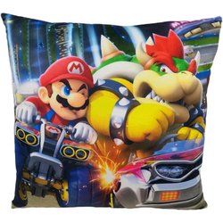 Cuscino bifacciale - Quadrato - MARIO BROS - Mario vs Bowser - Microfi