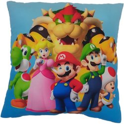 Doppelseitiges Kissen - Quadratisch - MARIO BROS - Mario und seine Fre