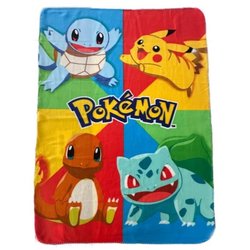 Plaid - POKEMON - Starter y Pikachu - 100 x 140 cm