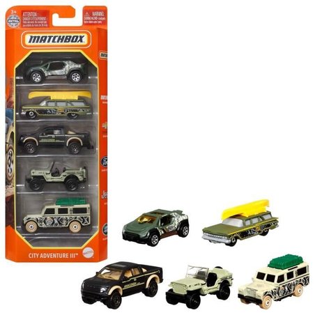 MATCHBOX Pack de 5 vehículos - C1817 - Autos pequeños - 3 años y +