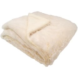 Coperta foderata - DOMIVA - Ultra morbida e calda - 75 x 100 cm - Crem