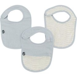 Pack de 3 baberos - DOMIVA - 6-12 meses - Gasa de algodón - Azul vinta