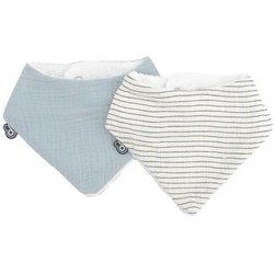 Pack de 2 baberos bandana - DOMIVA - TU - Muselina - Rayas Azules Vint