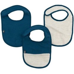 Pack de 3 baberos - DOMIVA - 6-12 meses - Gasa de algodón - Índigo