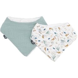 Verpakking van 2 bandana slabbetjes - DOMIVA - TU - Muslin - Celadon b