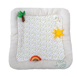 Tapis d activités safari pour bébé Beige 100x100 cm