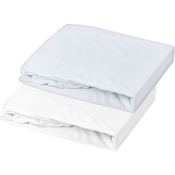 2er-Set Spannbettlaken - P TIT DODO - Jersey - 70 x 140 cm - Weiß / He