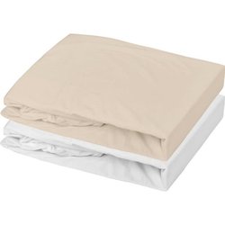 Set of 2 fitted sheets - P TIT DODO - Jersey - 60 x 120 cm - White / N