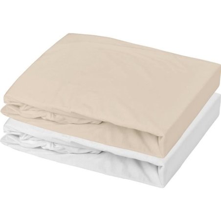 Set 2 lenzuola con angoli - P TIT DODO - Jersey - 60 x 120 cm - Bianco