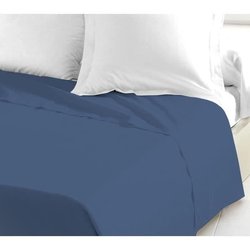 LOVELY HOME Flaches Laken - 240 x 300 cm - 100% Baumwolle - Blau