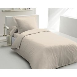 COMPLETO PIUMINO LOVELY HOME - 140x200 cm - 100% COTONE - BEIGE CREMA