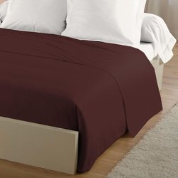 LOVELY HOME Flat Sheet 100% cotton 180x290 cm - 1 person - Brown