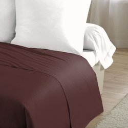 LOVELY HOME Flat Sheet 100% cotton 180x290 cm - 1 person - Brown