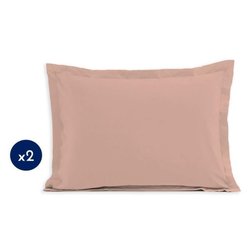 Lot de 2 taies d oreiller - LOVELY HOME - LH71619 - 50 x 70 cm - Rose