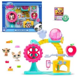 BANDAI - Littlest Pet Shop - Caja Fun Factory - Set de juego con 2 ani