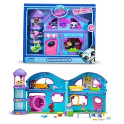 Das große Haus  BANDAI  Littlest Pet Shop mit 3 Haustieren, darunter